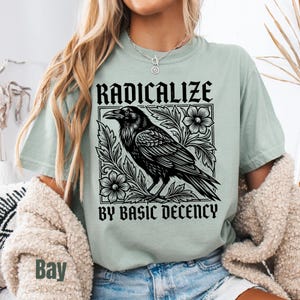 Comfort Colors® Radicalize By Basic Decency Shirt, Empathy Message Tee, Progressive Values Apparel, Human Kindness Activist Gift
