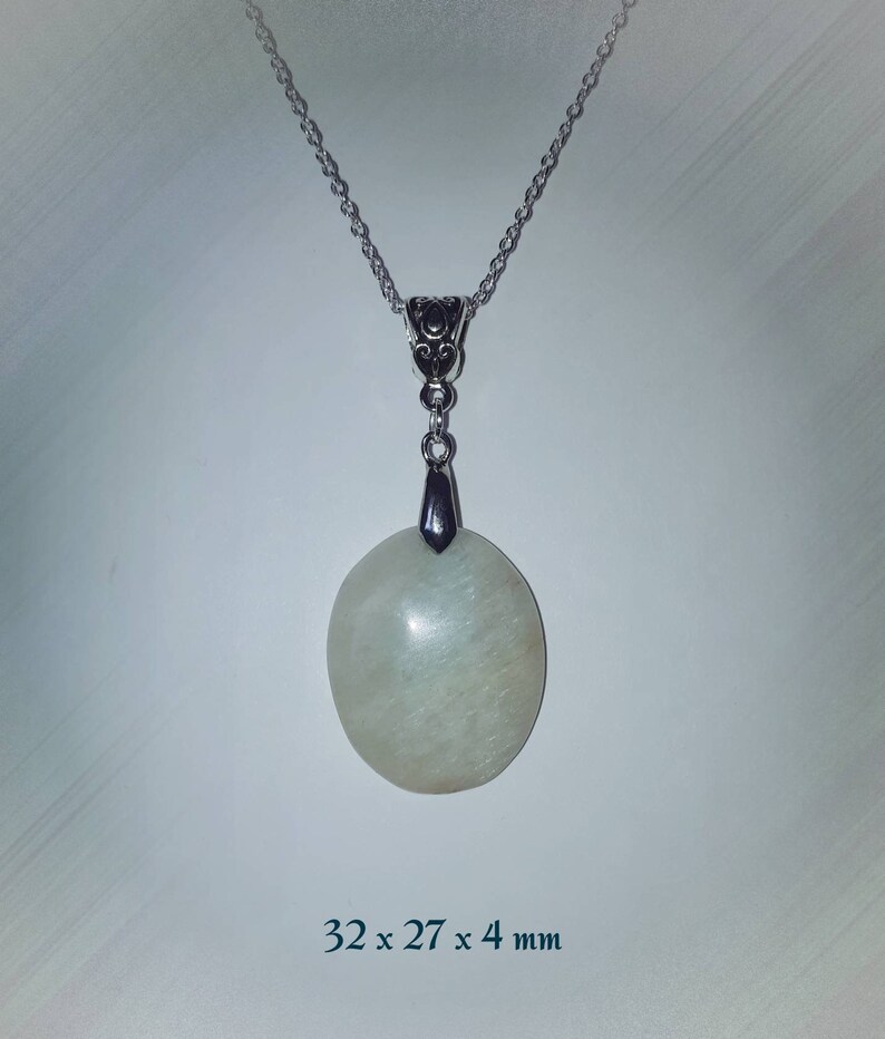 Designer Amazonite Pendant Necklace with Silver Chain