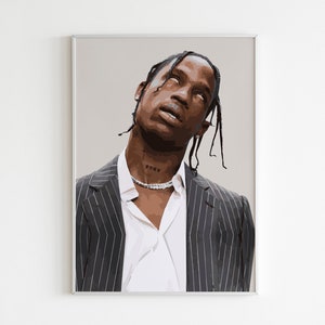Travis Scott Poster Print | Travis Scott Wall Decor | Hip Hop | Portrait | Travis Scott wall Art
