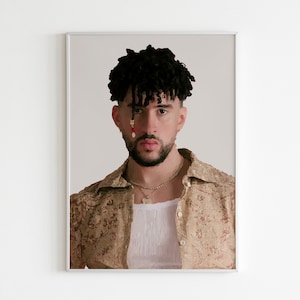 Bad Bunny Poster Print | Bad Bunny Wall Decor Poster | Hip Hop | Bad Bunny Portrait | Bad Bunny wall Art