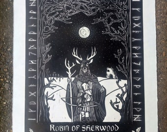 Robin of Sherwood - 40th Anniversary Fine Art Print...the official print for the Herne's Arrow Convention at Chepstow