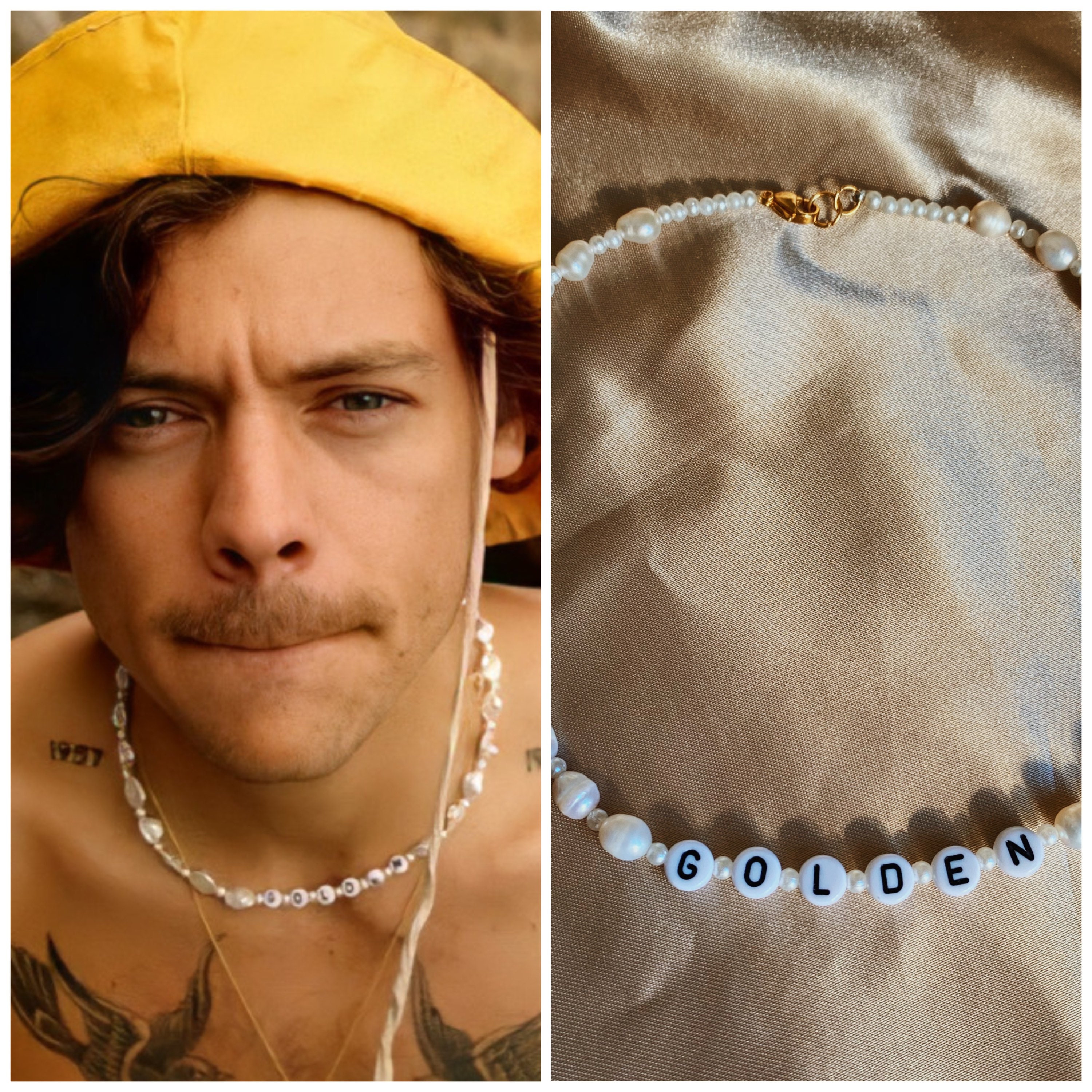 Golden Harry Styles Pearl Necklace/ Inspired Replica Real Etsy