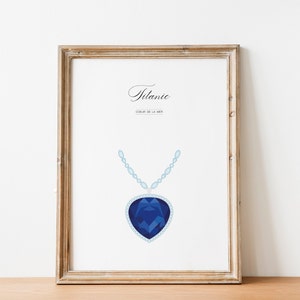 Póster, Titanic, Colgante, Collar, Coeur de La Mer, cartel, Arquitectura pared, arte, decoración, A4, A3, Palacio, lámina, Rose, Jack