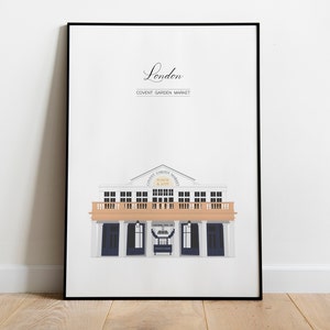 London Poster, London Covent Garden Digital Illustration, Wall Decoration