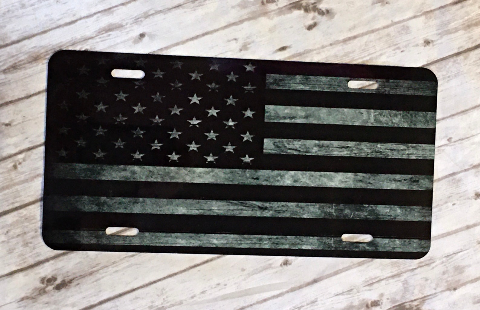 American Flag License Plate/ License Plate Chrome Base Etsy