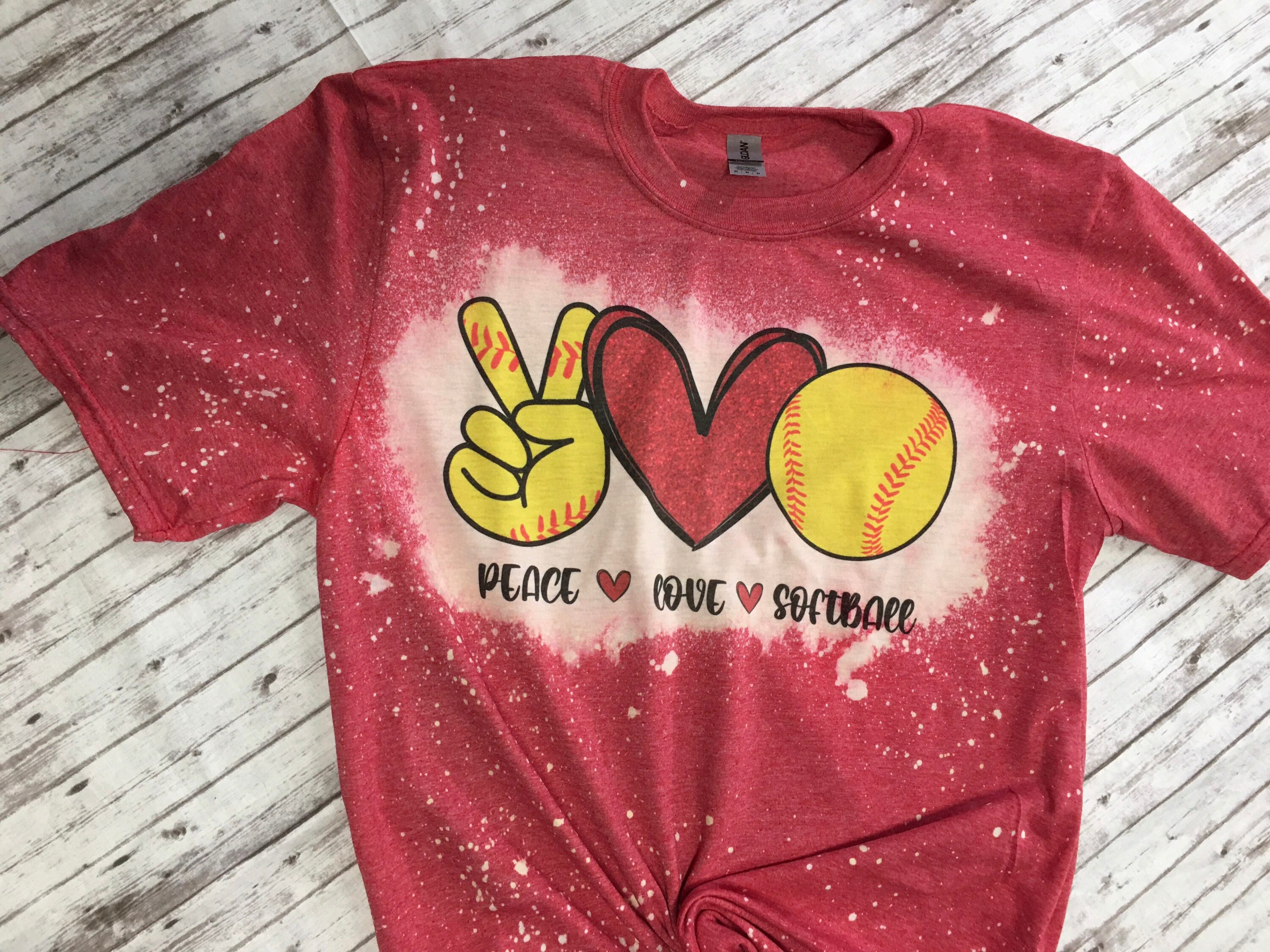 Peace Love Softball camiseta / camiseta softball camiseta Etsy