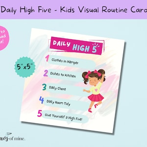 Kids Daily High Five Visuelle Routine Karte
