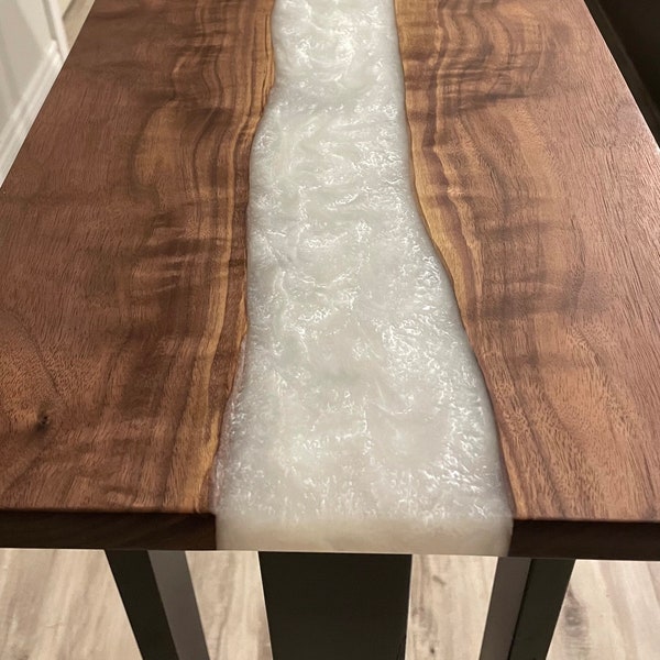 Custom Walnut Sofa Accent Table