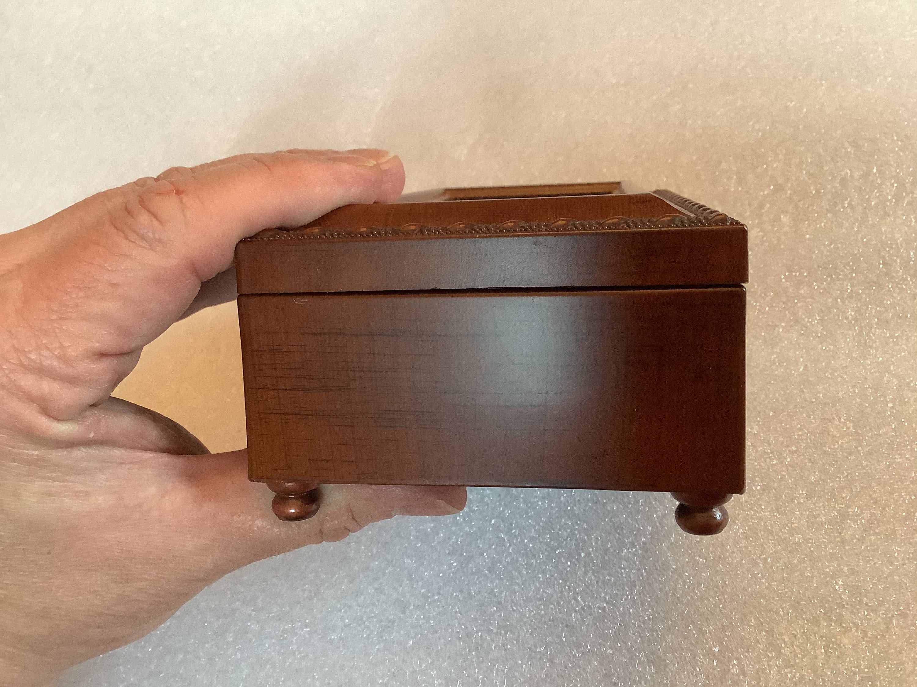 Sankyo Music jewelery trinket box two picture compartments for Etsy