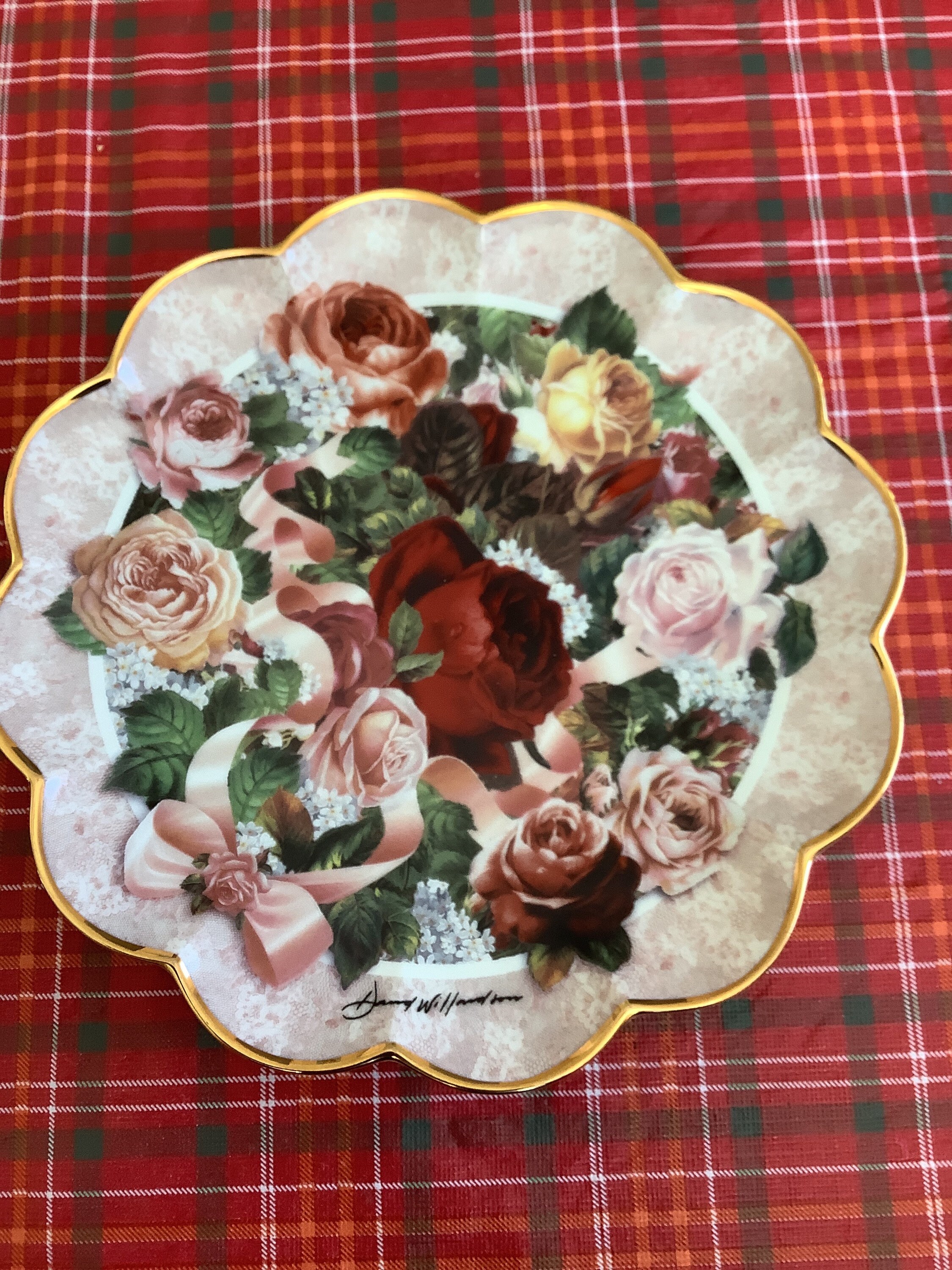 Vintage Franklin Mint Heirloom Victorian Rose Bouquet Plate Etsy