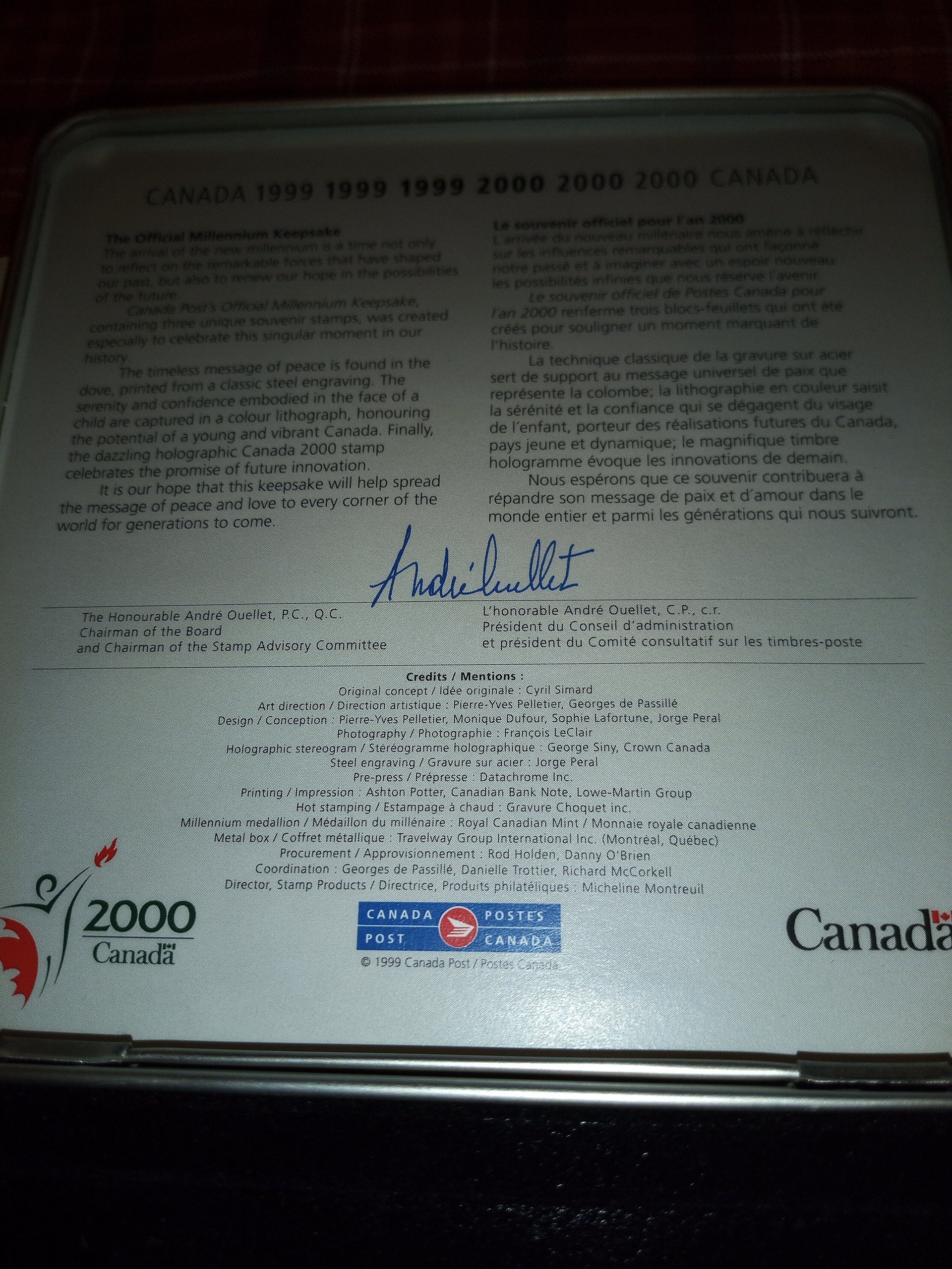 Canada Post Official Millennium Keepsake Etsy