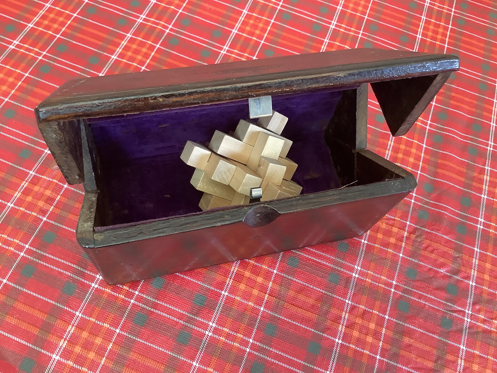 Antique Singer RollUp Puzzle box with wooden puzzle Etsy