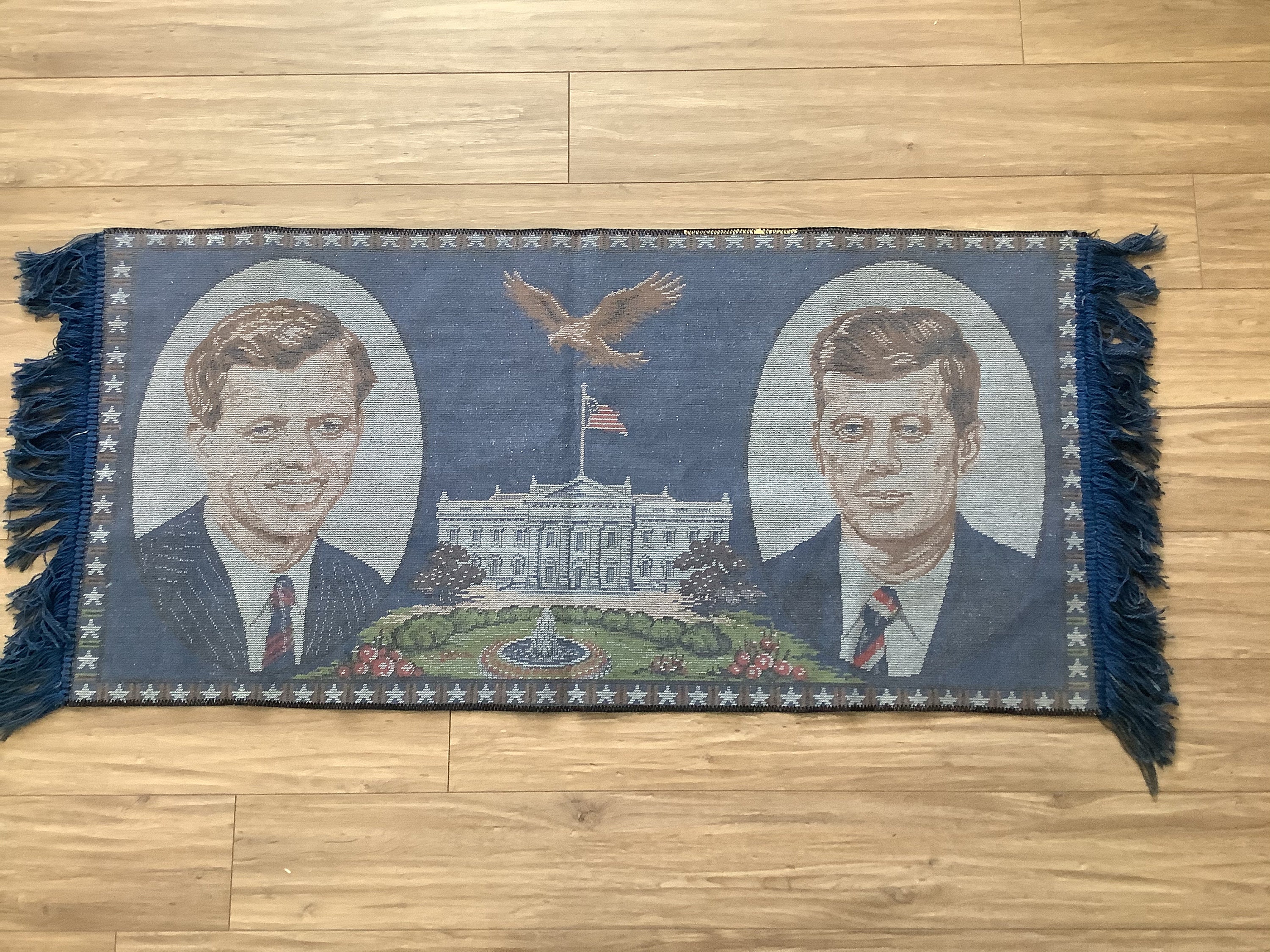Vintage Kennedy Brothers Wall Tapestry/rug JFK RFK 1960's Etsy