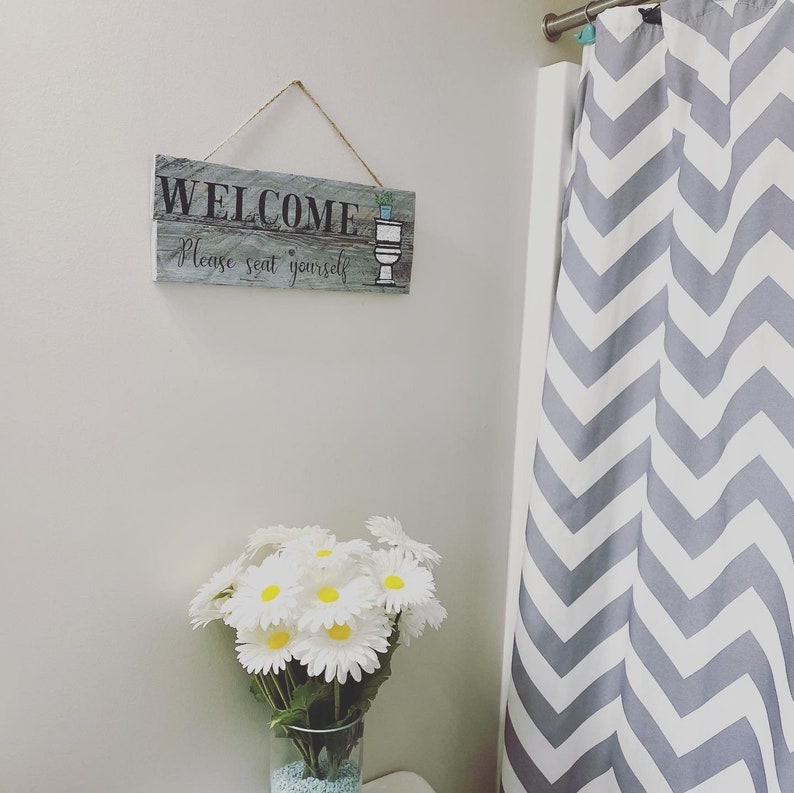 Farmhouserustic Bathroom welcome sign