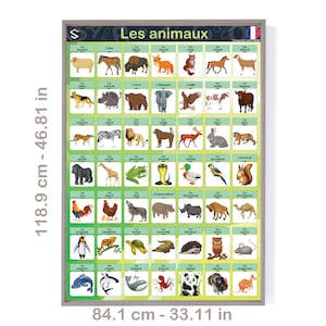 Les Animaux | French Animals Large Printable Posters for Nursery and Classroom Decor | DIGITAL DOWNLOAD