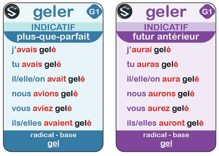Conjugaison du Verbe GELER à TOUS Les Temps, FlashCards de conjugación