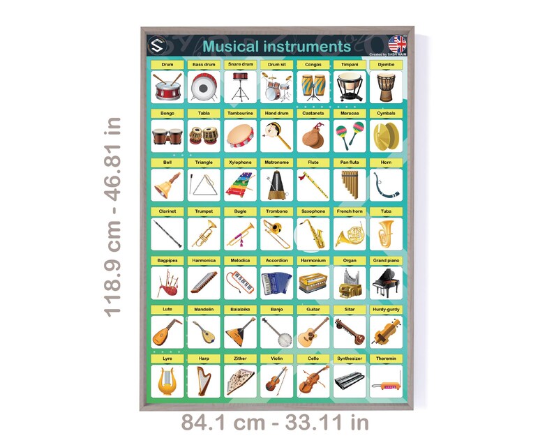 Instruments Vocabulary Poster | English Classroom Chart | Musical ...