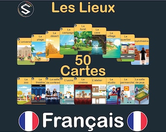 French Places Flashcards: woordenschat leren (digitale download)