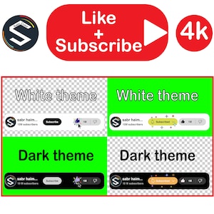 The NEWEST Colorful youtube [ Like and Subcribe ] animation button with your channel LOGO and Name.