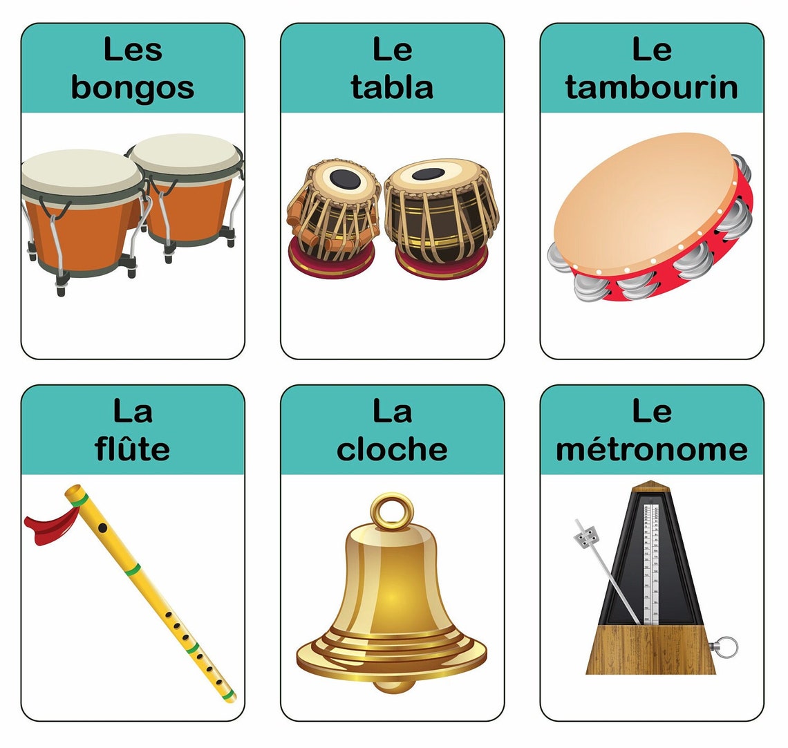 Les instruments de musique / FRENCH musical instruments Etsy