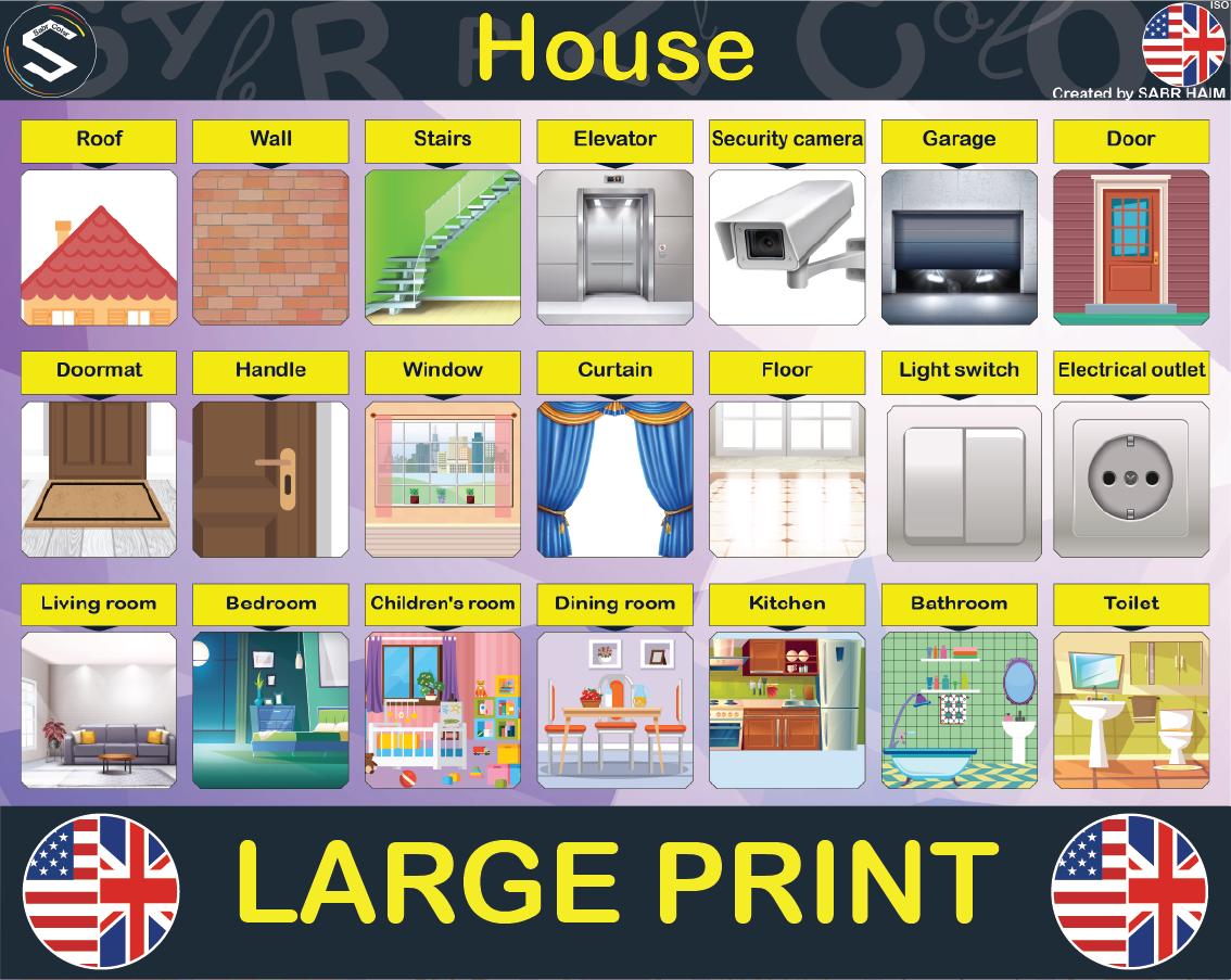 English House Vocabulary Large Poster | Digital Download - Etsy