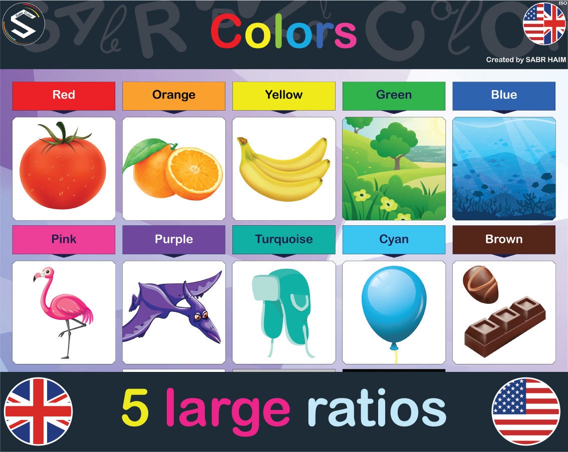 English Colours Poster/ Coloured Poster / Printable Nursery Art ...