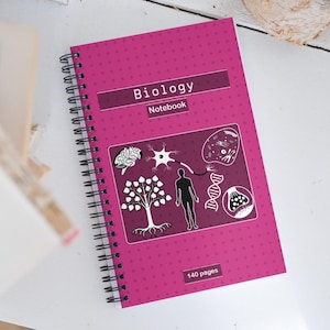 BIOLOGY Spiral notebook, Dotted paper composition For Science Students.