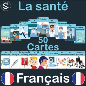 A Saúde | FRANCÊS Vocabulário de saúde e hospitalar Cartões para impressão | pdf flashcards de vocabulário em inglês | DOWNLOAD DIGITAL