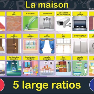 FRENCH House Vocabulary Large Poster | Le Vocabulaire De La Maison ...