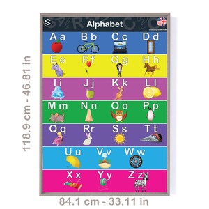 ENGLISH Alphabet Letters Large wall poster for nursery, game rooms and classroom hangings | 5 Large DIGITAL DOWNLOAD