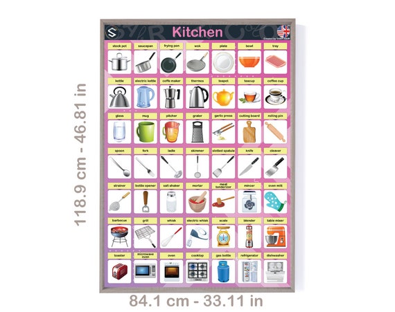 Kitchen items FOR KIDS! Learning the kitchen items, tools, and utensils.  Vocabulary for kids. 