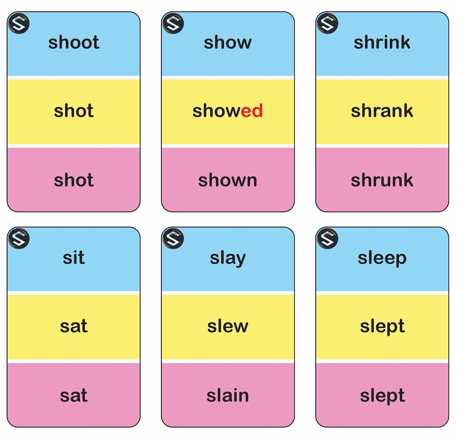English Irregular Verbs Flashcards / 198 Verbs / English Etsy