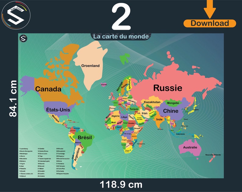 FRENCH Printable World Maps / 5 Cartes Du Monde / Geography Classroom