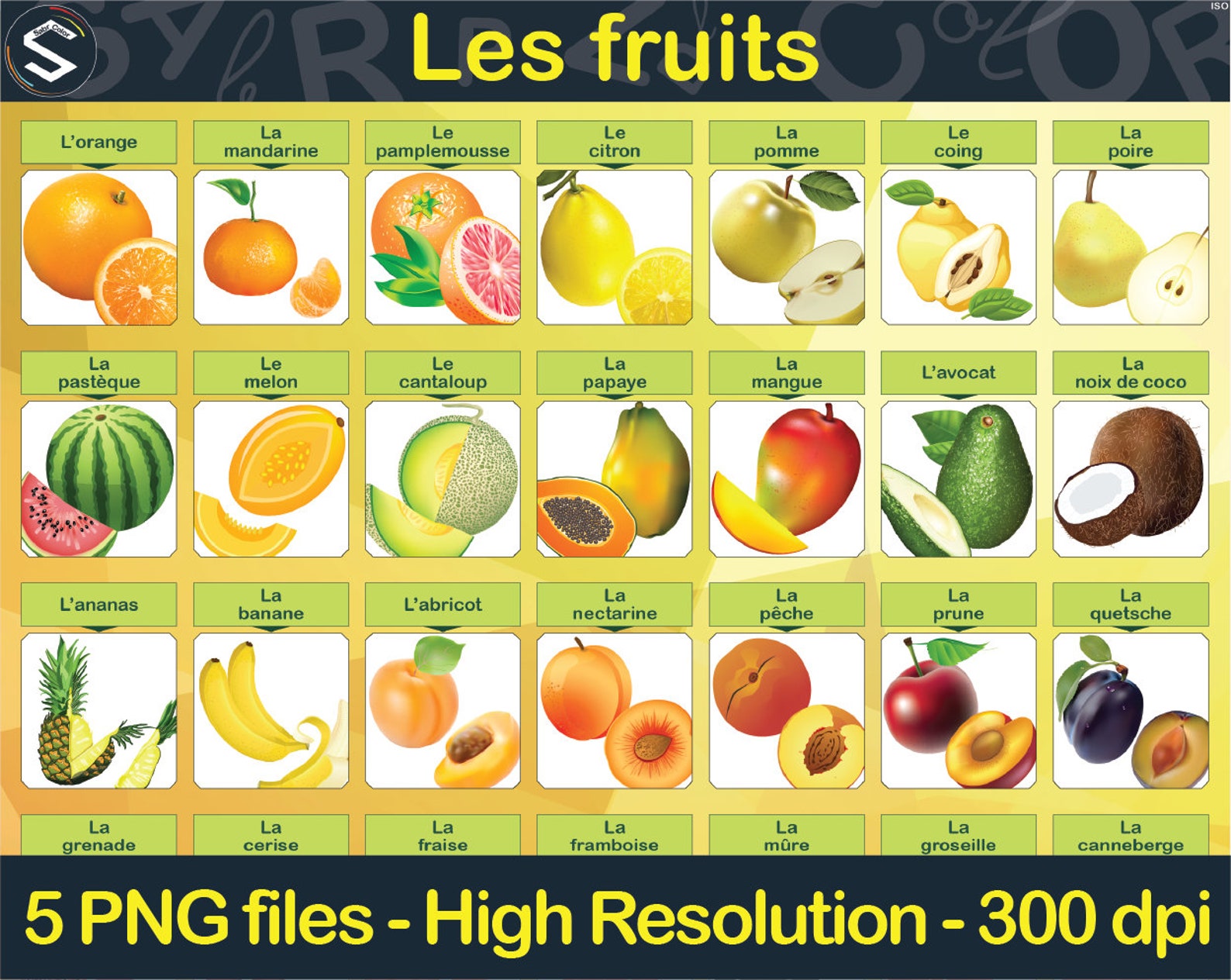 Les Fruits / French Fruits Poster / Teachers Materials / Etsy