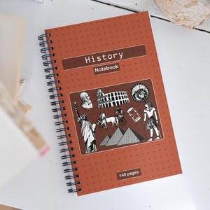 HISTORY Dot Graphed paper composition Spiral notebook, For Students, teachers and history specialists.