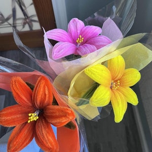Custom Made Lily Flowers - Handmade Pipe Cleaner Flowers