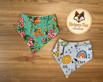 Handmade Baby Bandana Bib, Fleece Backed