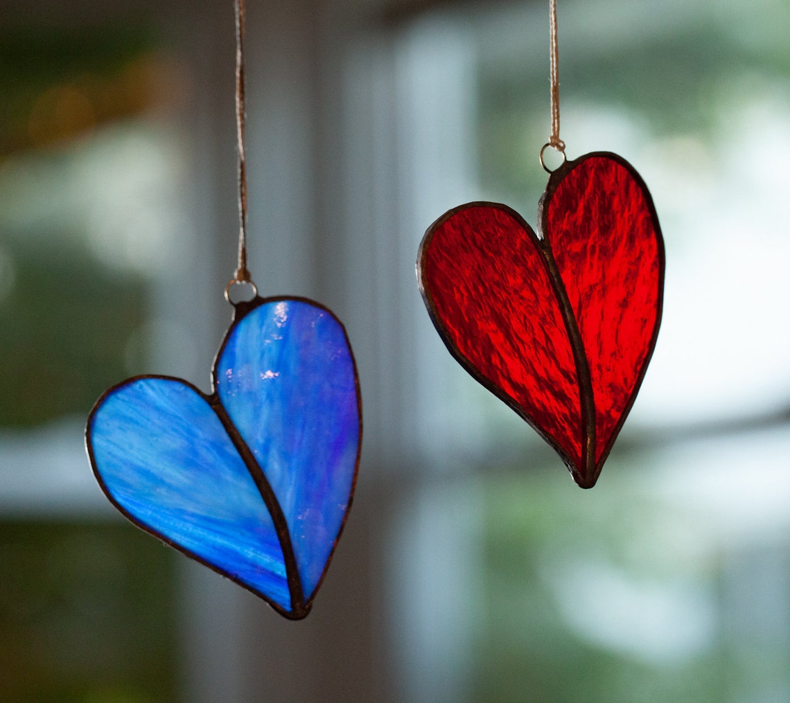 Best Friend Gift Ideas/STAINED GLASS HEARTS/Gift For Her/Gift Etsy