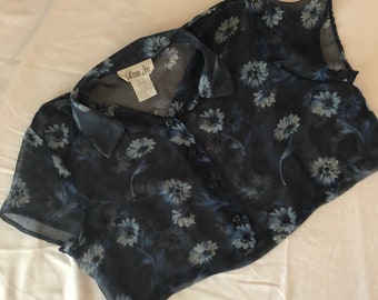 sheer cropped blouse