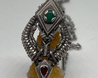 Anhänger mit natürlichem Smaragd und Turmalin