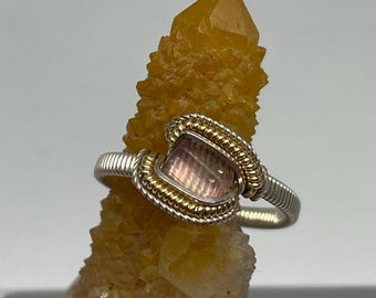 Natürlicher Turmalin Kristall Ring anpassbar