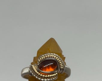 Orangefarbener Granat SYD Ring individualisierbar