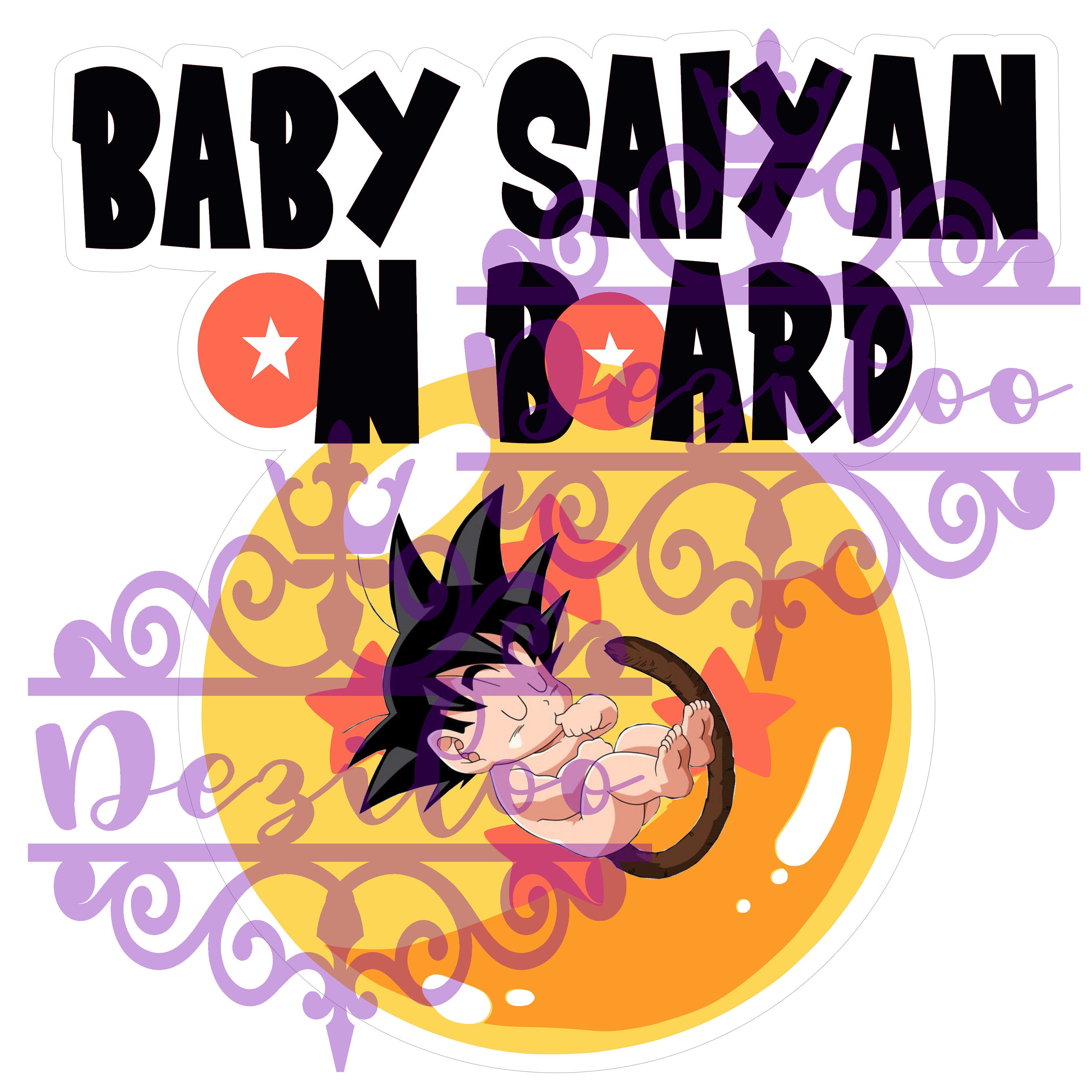 Baby on Board Mimics Super Warrior Board Car Sticker Dragon Ball