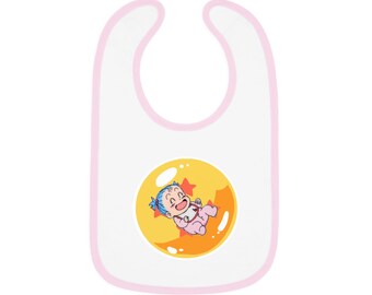 Baby Bulla in Dragon Ball DBZ theme Baby Contrast Trim Jersey Bib