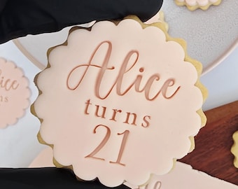 Personalised Cookie Stamp: Custom Fondant Embosser, Baking Tool, Fits M&S cookies, Cookie Cutter