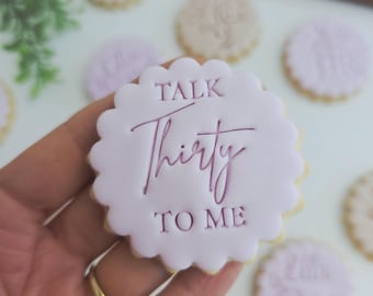 Talk Thirty to Me, podwójna foremka do ciastek w rozmiarze M&S, spersonalizowana wytłaczarka