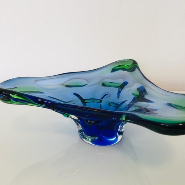 Vintage Glass Bowl by Josef Hospodka, for Chribska, 1970s