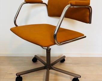 Fully Restored Mustard Vintage Office Chair by Kovona K-380, Czechoslovakia 1970’s