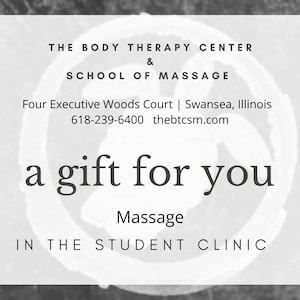 1.5 hour Gift Certificate for Massage in Student Clinic