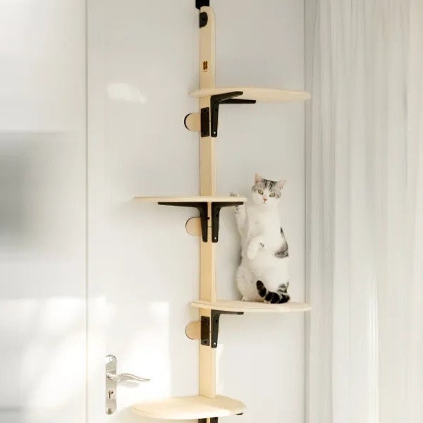 Wooden Door Cat Tree, Wood Cat Shelves, Cat Furniture, Cat Play Tree, Cat Play Platform, Cat Climbing Frame, Cat Shelf, Cat Tower